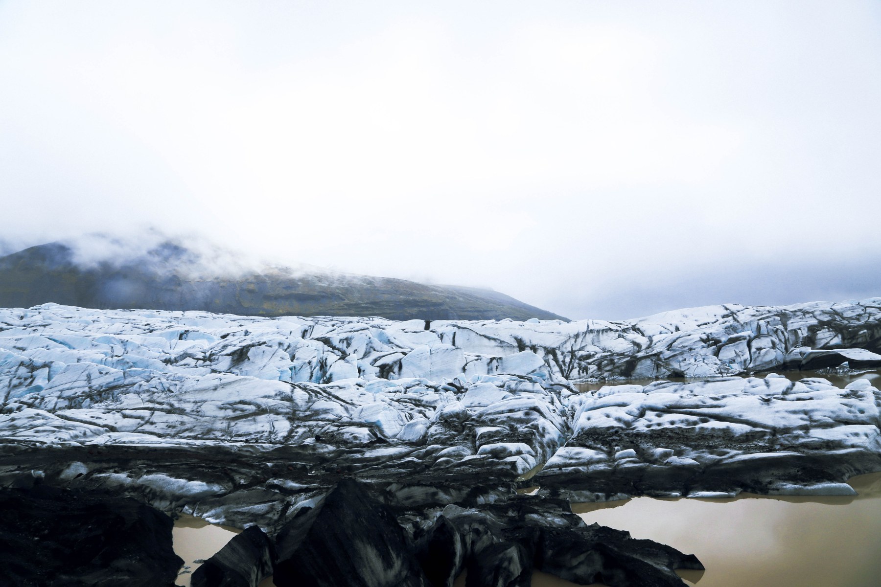 Glacier ice and crevasses in the Skaftafell area